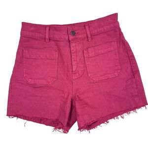Madewell Women's High Waist Pink Denim Cut-Off Shorts Size 24